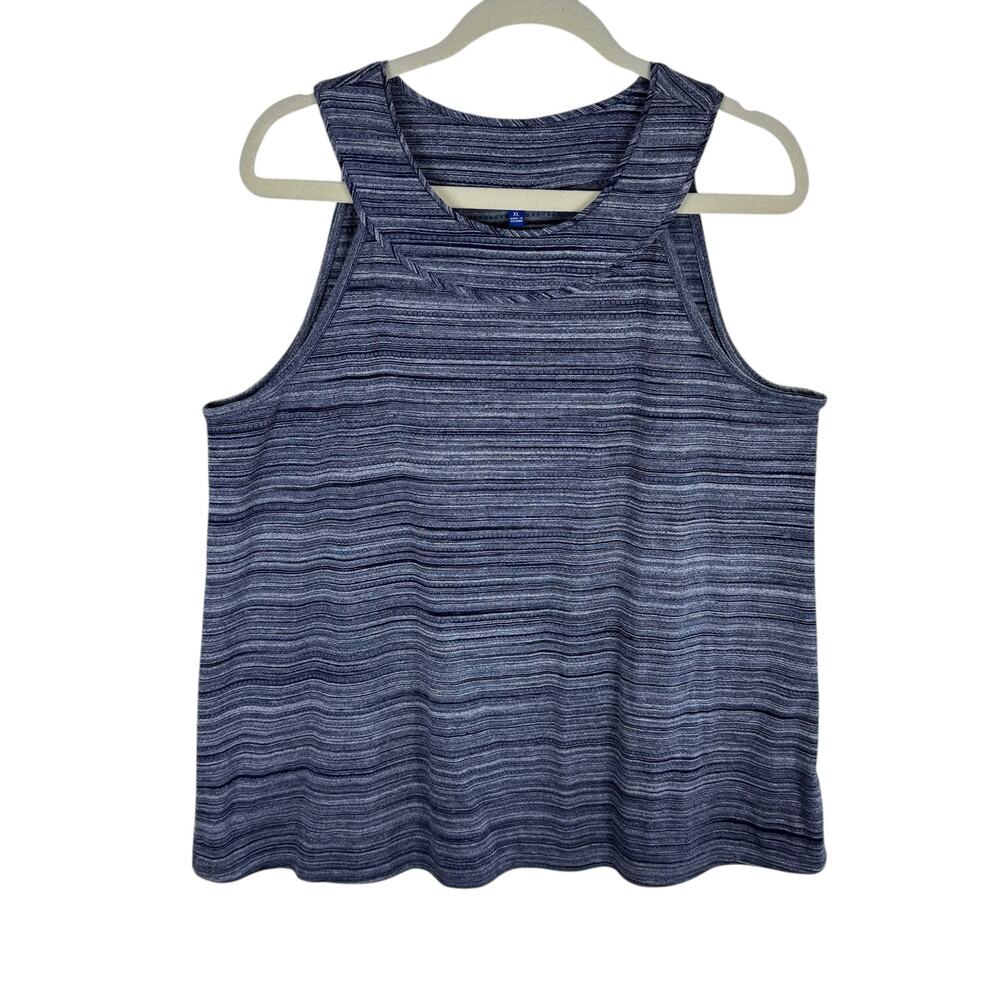 Apt. 9 Blue White Heather Sleeveless Lightweight Knit Pullover Stretchy Tank XL